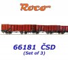 66181 Set 3 vagónů typu Es/ Vte, ČSD