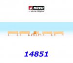 14851 Noch Benches 4 pcs + 1 cirular bench, H0