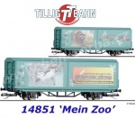 14851 Tillig TT Nákladní vůz s posuvnými stěnami řady Hbis-tt “Mein Zoo”