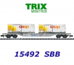 15492 TRIX MiniTRIX N  Kontejnerový vůz Sgns 
