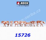 15726 Noch Hnědobílé Krávy, 7 ks figurek, H0