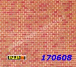 170608 Faller Wall card, Red brick, H0