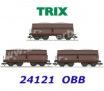 24121 Trix Set 3 samovýsypných vozů řady  Fad s nákladem, OBB.