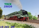 25020 TRIX Parní lokomotiva 18 201 DR - Zvuk, dynamický kouř