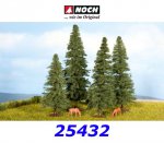 25432 Noch Fir Trees 4 pcs, 40 - 80 mm, H0,TT,N