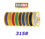 3158 Brawa Cable on reel black - 25m,  0,14 mm2