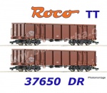37650 Roco TT Set 2 otevřených nákladních vozů řady Eans, DR