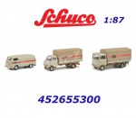 452655300 Schuco Set 3 dodávkových aut DB pro kusové zásilky, MHI, H0