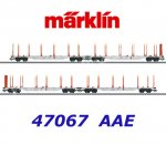 47067 Märklin Set of 4 Stake Cars Wagons Type Sgns 121, AAE Cargo