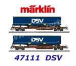 47111  Marklin Set of 2 flat cars  with semi-trailers DSV