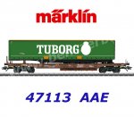 47113 Marklin  Plošinových vůz řady Sdgmns 33 s polotrailerem pivovaru"Tuborg", AAE Cargo