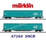47164 Marklin  Set of two sliding tarp cars type Rils 4-axle "B Cargo" of the SNCB