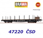 47220 Brawa Plošinový klanicový vůz na transport kolejí řady Pae, ČSD