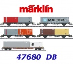 47680  Marklin Set of 5 different design container transport cars of the DB
