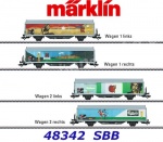 48342 Marklin Set of 2  sliding wall boxcars of the SBB