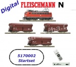 5170002 Fleischmann N Digitální startset z21 elektrické lokomotivy řady 140 s nákladním vlakem DB