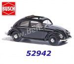52942 Busch VW Beetle with split window and fabric sunroof, black, H0
