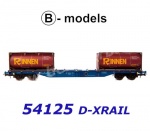 54.125 B-models Kontejnerový vůz řady Sgns , XRAIL, naložený 2 kontejnery 