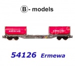 54.126 B-models Container Car Type Sgns , Ermewa, with 2 containers "Katoen Natie"