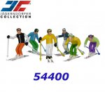 JC54400 Jaegerndorfer Figurky lyžařů stojící s lyžemi, 6 ks - 1:32