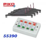 55392 Piko Set: 4 Electric Turnout Mechanism + switchboard