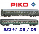 58244 Piko Set of 2 passenger coaches D 244 Brest - Köln , of the DR, DB