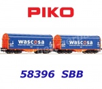 58396 Piko Set of 2 Sliding tarpaulin wagons of the SBB Wascosa