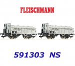 591303 Fleischmann Set 2 nákladních vozů se závěsnými viky na střeše, NS
