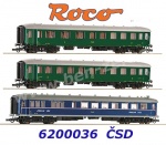 6200036 Roco Set of 3 express train coaches, CSD -  Set 1