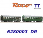 6280003 Roco TT Set of 2 Reko passenger coaches of the DR - Set No.2