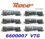 6600007 Roco Set of 6 Tank wagons, type Zans of the VTG