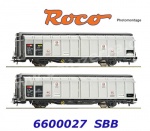 6600027 Roco Set of 2 sliding-wall wagons, type Hbbillns, of the SBB Cargo
