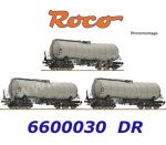 6600030 Roco Set of three tank cars type ZZhs of the DR