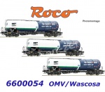 6600054 Roco Set 3 cisternových vozů řady  Zans "OMV"/Wascosa