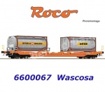 6600067 Roco Pocket wagon, type Sdgnss/T5 with 2 containers Bertchi of Wascosa