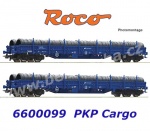 6600099 Roco Set of two 4-axle stake wagons, type Res, of the PKP Cargo