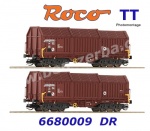 6680009 Roco TT  Set 2 nákladních vozů s teleskopickými kryty Shimmns, DR