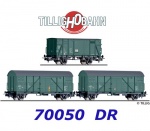 70050 Tillig Set 3 uzavřených různých nákladních vozů, DR