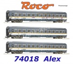 74018 Roco Set 3 rychlíkových vozů Eurofima, Alex