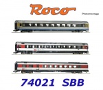 74021 Roco 3-dílný set (1) - EuroCity vagony EC 7, SBB