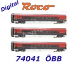74041 Roco Set of 3 passenger cars Raijet of the OBB with lightning