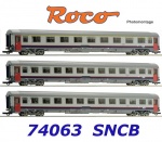 74063 Roco Set of three Eurofima coachs of the SNCB