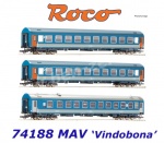 74188 Roco Set 3 rychlíkových osobních vozů 'Vindobona', MAV