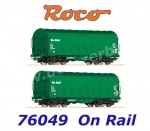 76049 Roco Set 2 nákladních vozů se shrnovací plachtou řady Shimmns, On Rail