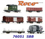 76051 Roco Set 6 nákladních vozů "Gotthardbahn", SBB