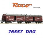 76557 Roco Leig wagon unit  two covered wagons, type Glh "Dresden", of the DRG