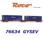 76634 Roco Double container carrier wagon, type Sggmrs, of the GYSEV CARGO