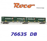 76635 Roco Double container carrier wagon, type Sggmrs, of the DB