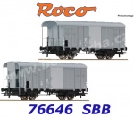 76646 Roco Set of two covered goods wagons type K3 of the SBB