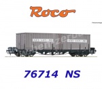 76714 Roco Stake car type Rs with 2 containers United States Lines, NS